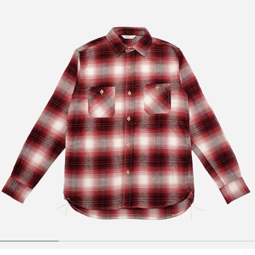 3Sixteen Utility Shirt In Red Brushed Flannel